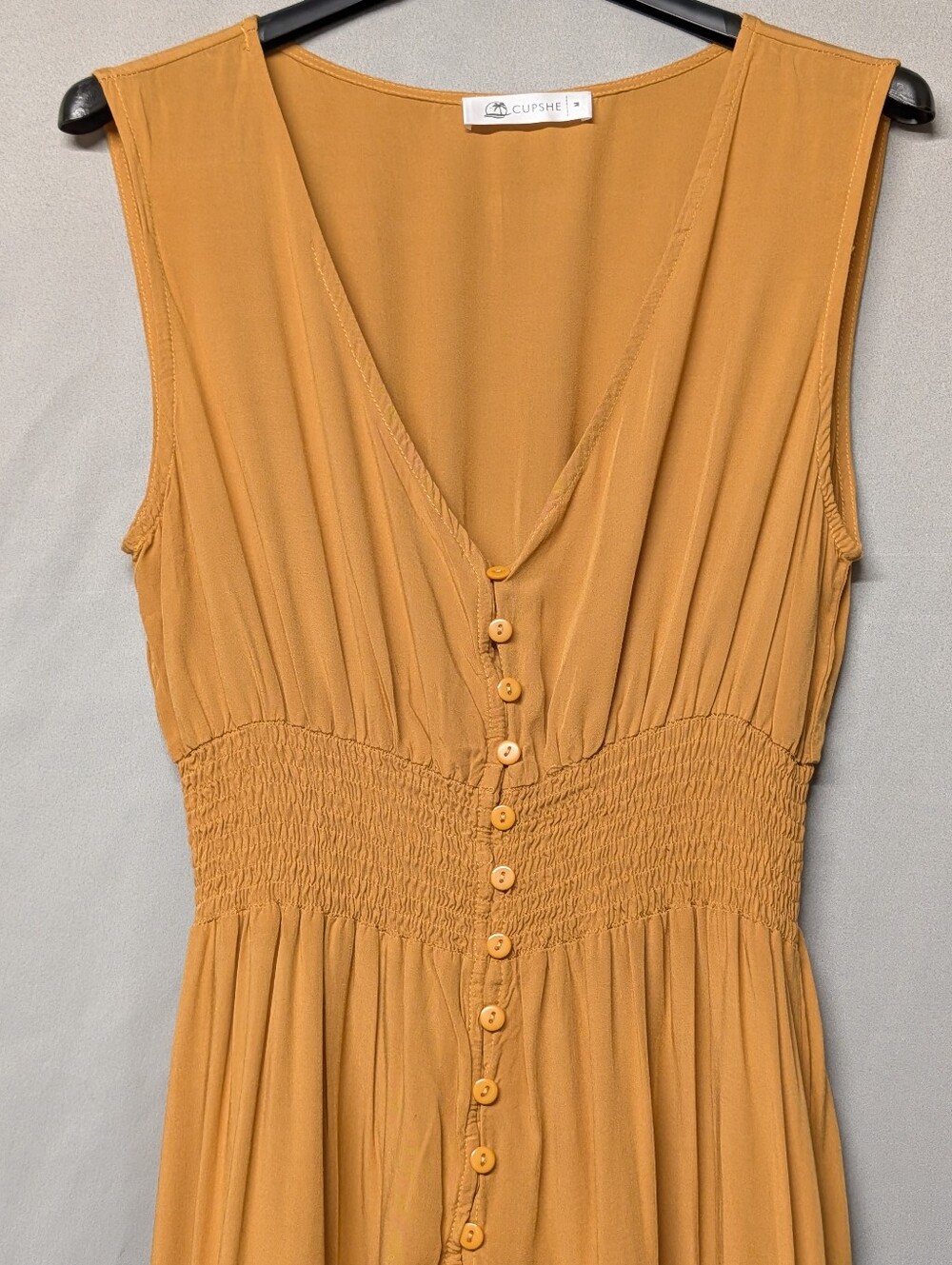 Cupshe Sleeveless Golden Mustard High-Low Maxi Dress Size Medium - Picture 2 of 9